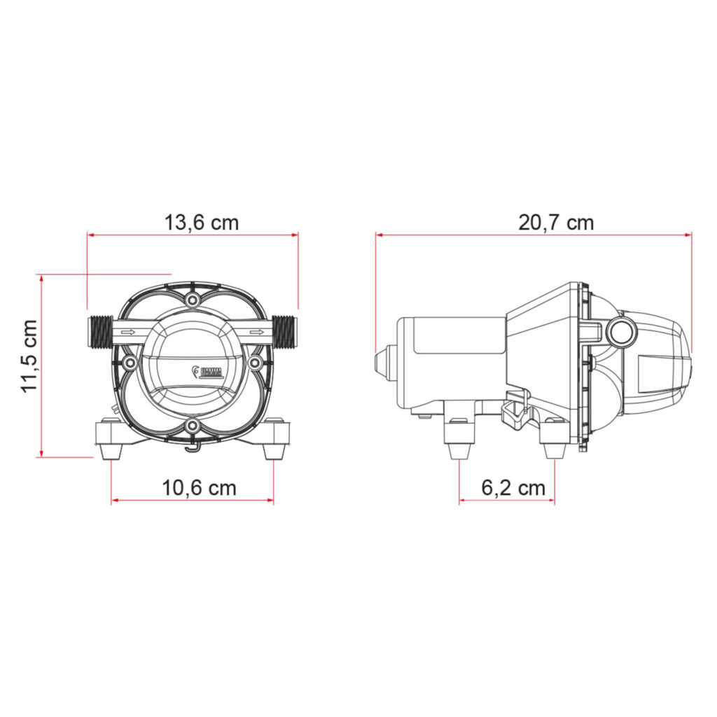 Pompe à eau FIAMMA Aqua F 10L schéma