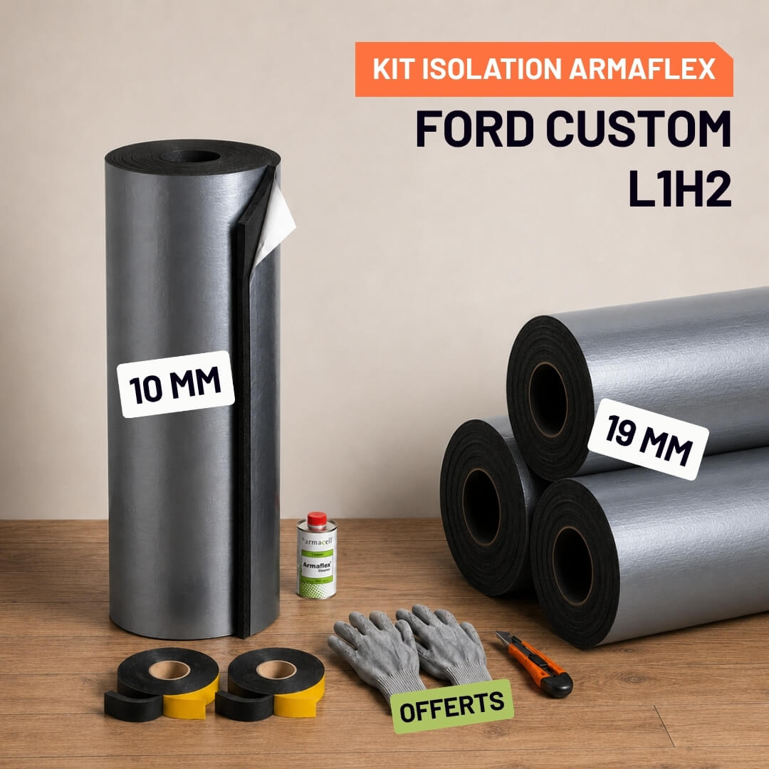 Kit Armaflex AF Ford Transit Custom L1H2 - Isolation 10 mm et 19 mm armacell armaflex ford custom l1h2 Isolation Armacell pour Ford Custom L1H2