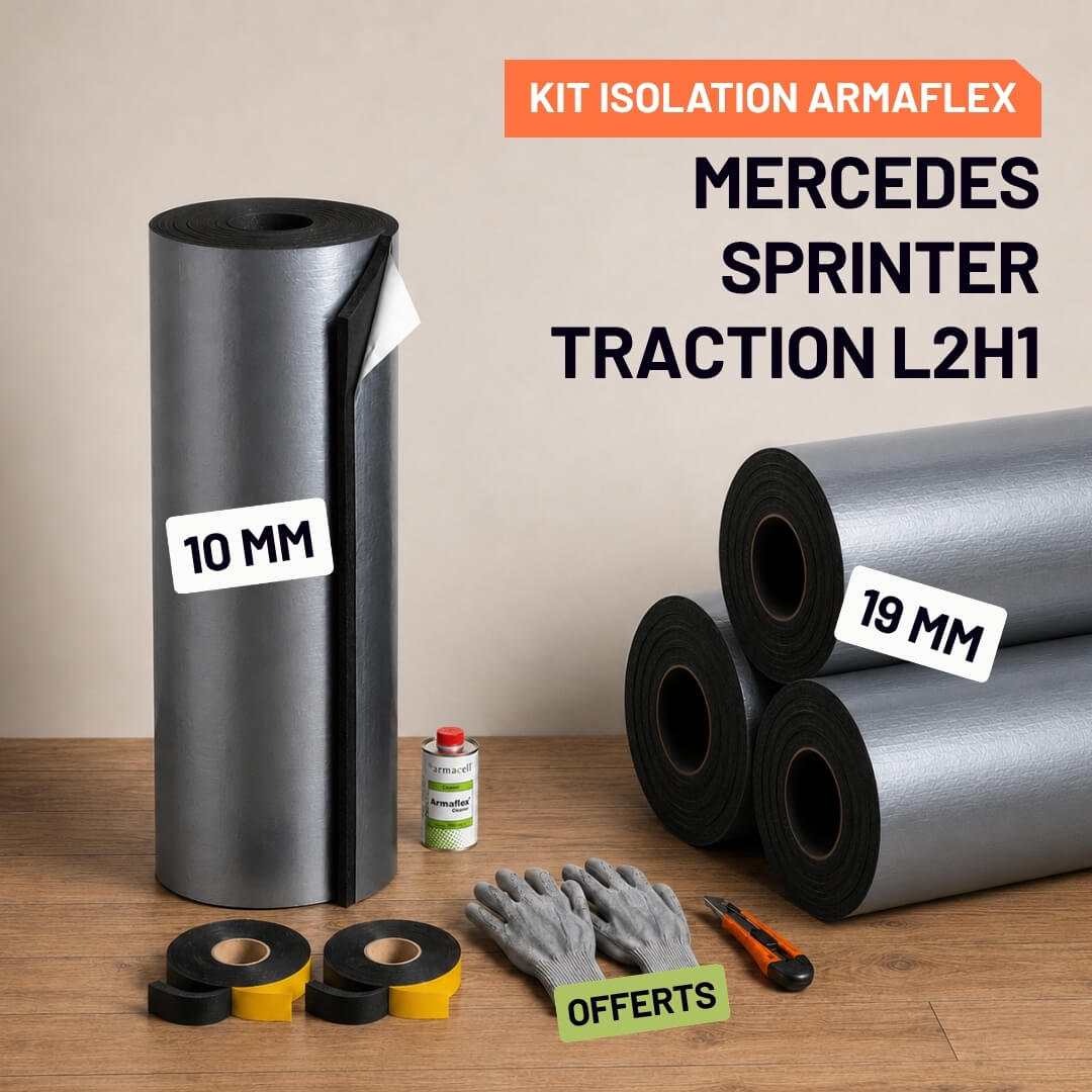 Kit Armaflex AF Mercedes Sprinter Traction L2H1 - Isolation Isolation 10 mm et 19 mm armacell armaflex mercedes sprinter traction l2h1 Isolation Armacell pour Mercedes Sprinter Traction L2H1