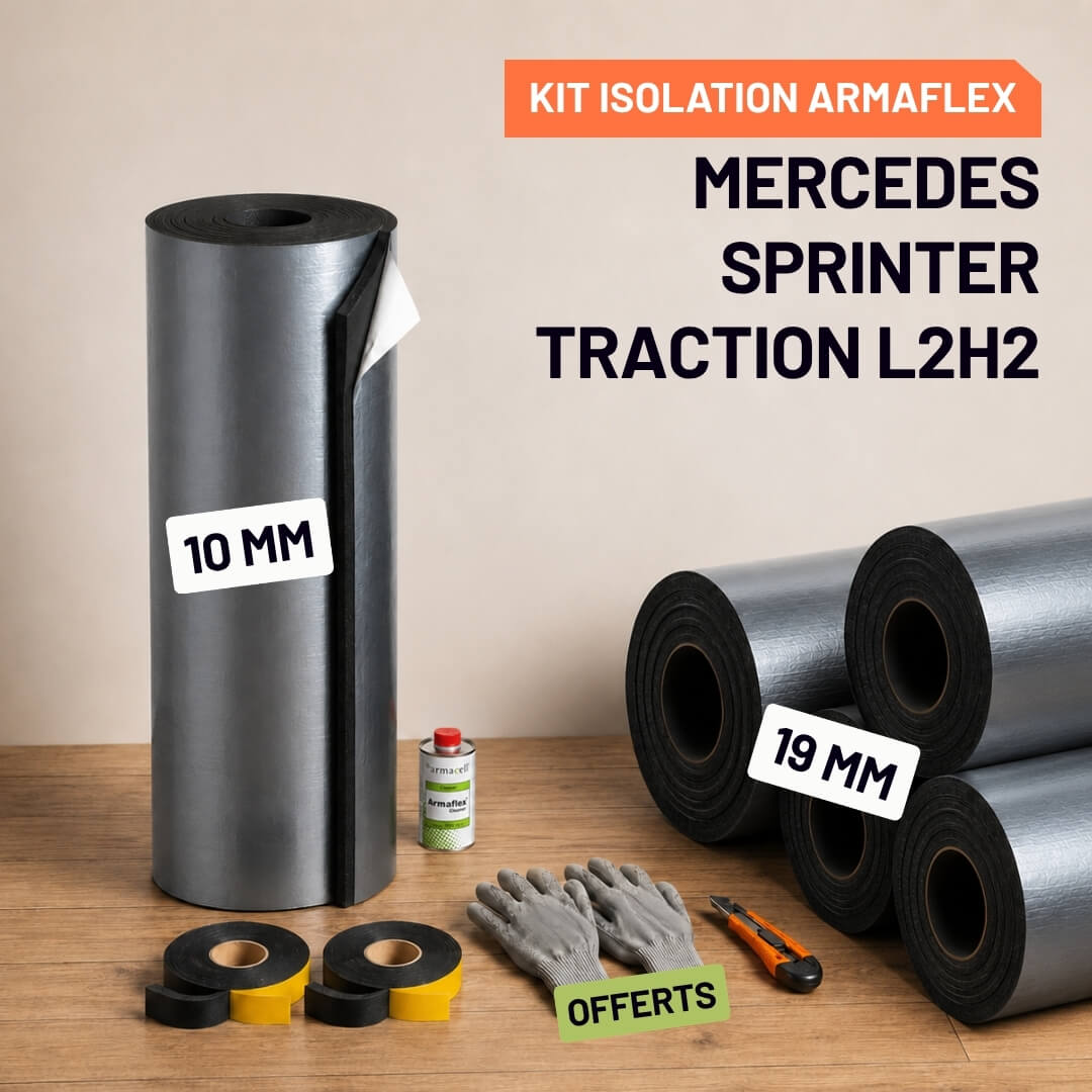 Kit Armaflex AF Mercedes Sprinter Traction L2H2 - Isolation Isolation 10 mm et 19 mm armacell armaflex mercedes sprinter traction l2h2 Isolation Armacell pour Mercedes Sprinter Traction L2H2