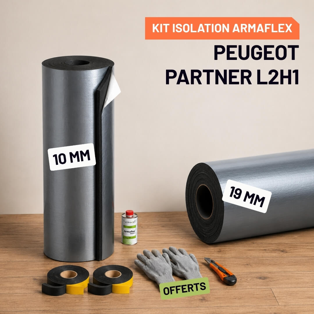 Kit Armaflex AF Peugeot Partner L2H1 - Isolation 10 mm et 19 mm armacell armaflex peugeot partner l2h1 Isolation Armacell pour Peugeot Partner L2H1