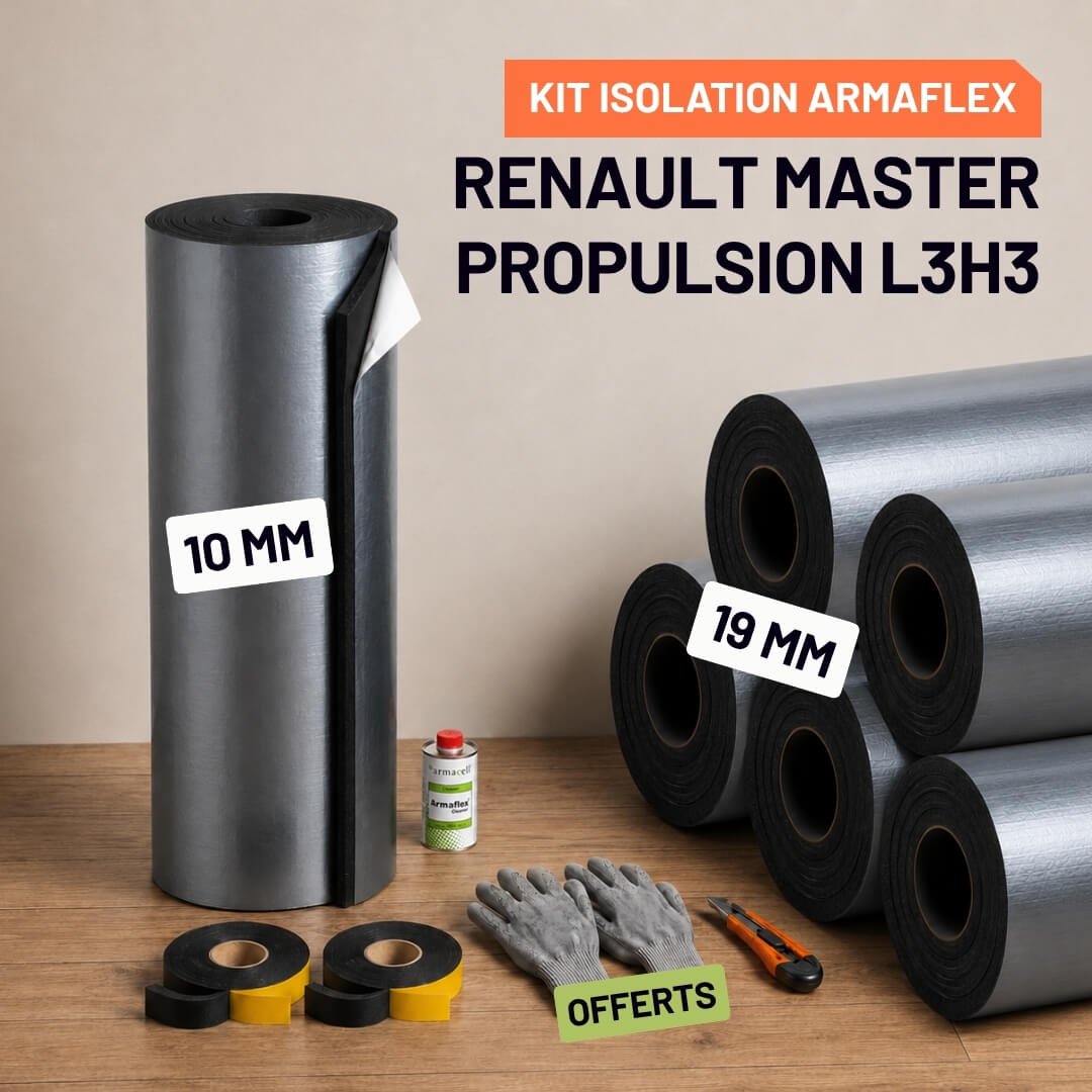 Kit Armaflex AF Renault Master Propulsion L3H3 - Isolation Isolation 10 mm et 19 mm armacell armaflex renault master propulsion l3h3 Isolation Armacell pour Renault master Propulsion L3H3