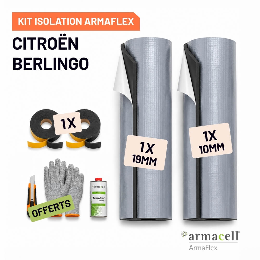 Kit Armaflex AF Citroën Berlingo - Isolation 10 mm et 19 mm armacell kit armaflex af citroen berlingo Pack isolation Armaflex AF Citroën Berlingo
