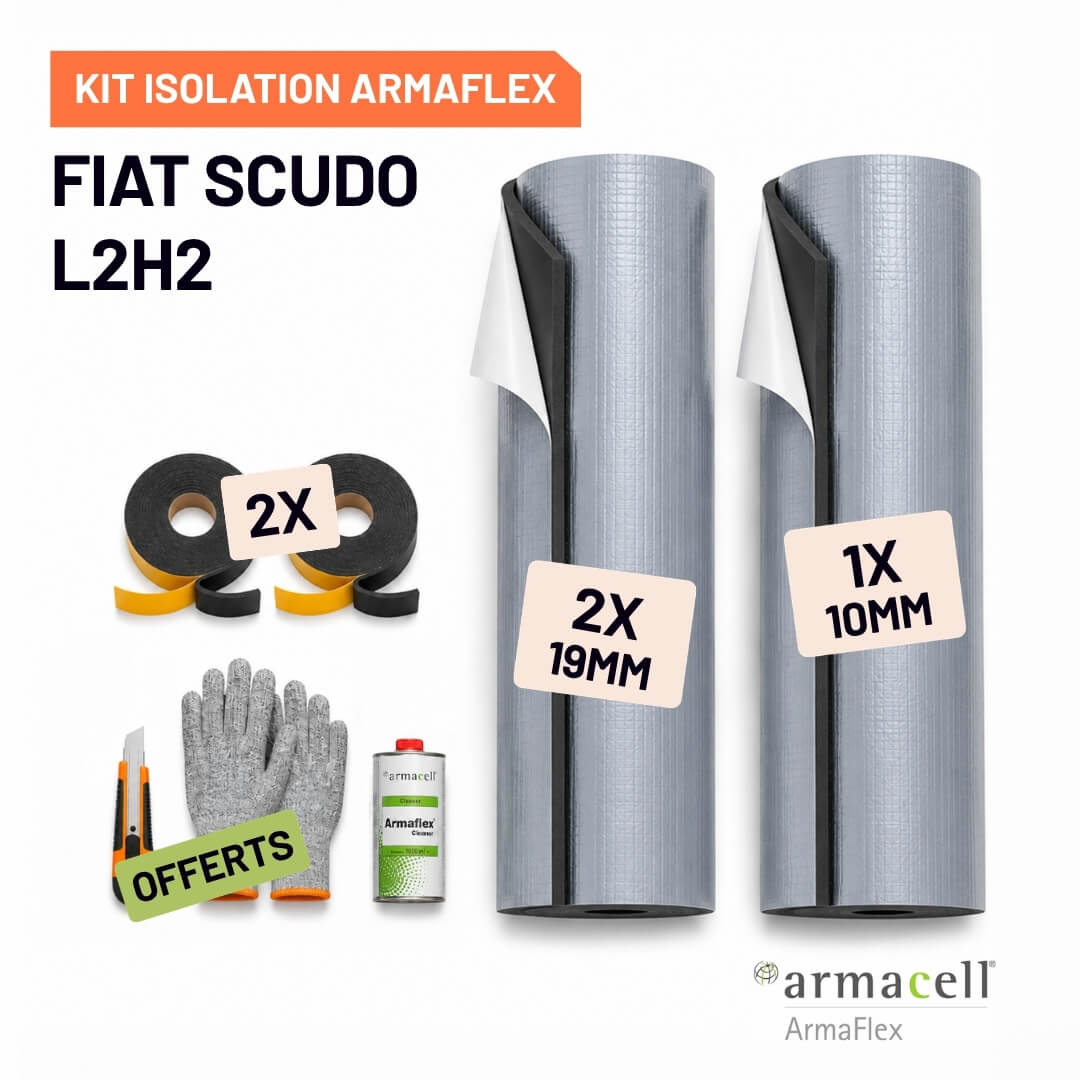 Kit Armaflex AF Fiat Scudo L2H2 - Isolation Isolation 10 mm et 19 mm armacell kit armaflex af fiat scudo l2h2 Pack isolation Armaflex AF Fiat Scudo L2H2