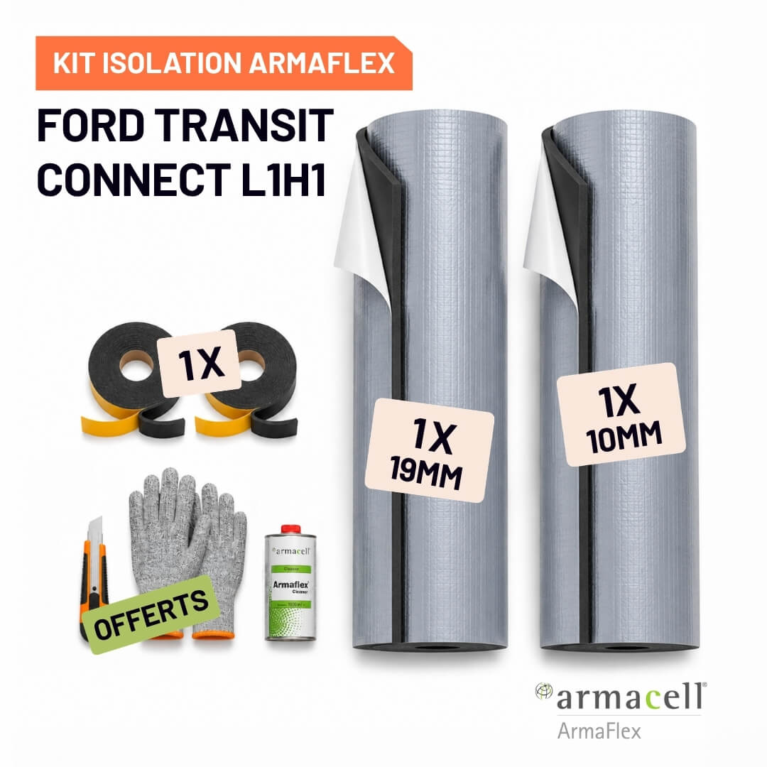 Kit Armaflex AF Ford Transit Connect L1H1 - Isolation 10 mm et 19 mm armacell kit armaflex af ford transit connect l1h1 Pack isolation Armaflex AF Ford Transit Connect L1H1
