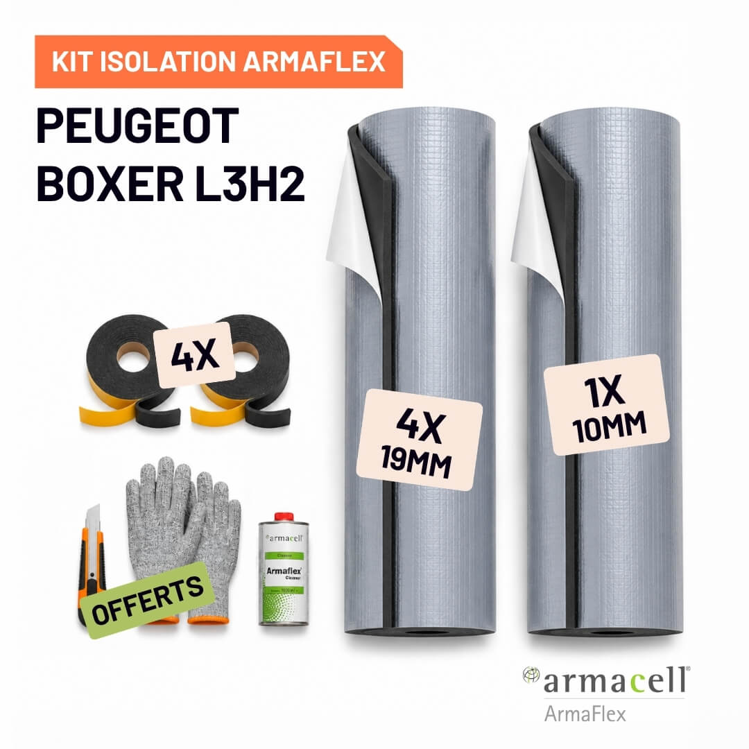 Kit Armaflex AF Peugeot Boxer L3H2 - Isolation 10 mm et 19 mm armacell kit armaflex af peugeot boxer l3h2 Pack isolation Armaflex AF Peugeot Boxer L3H2