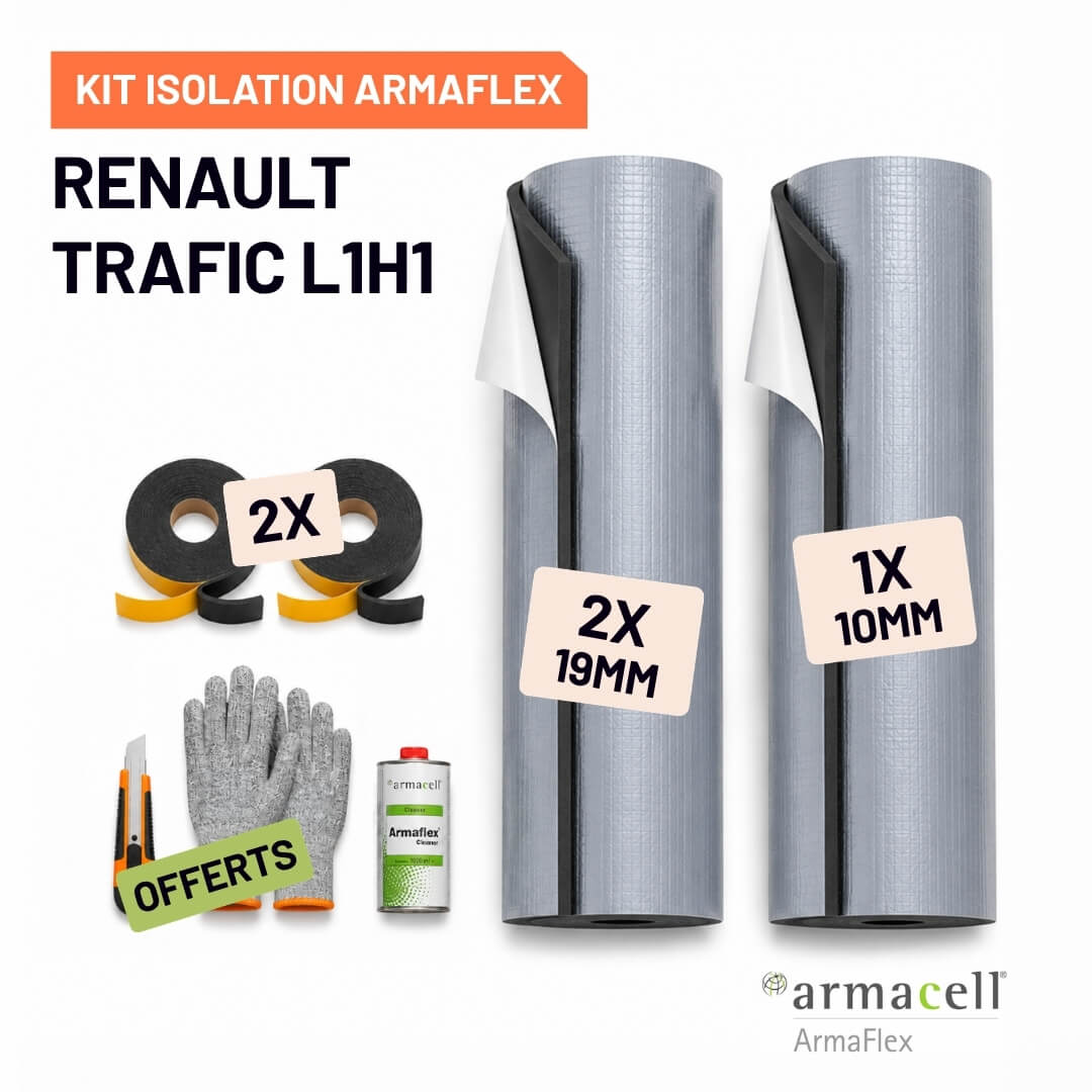 Kit Armaflex AF Renault Trafic L1H1 - Isolation Isolation 10 mm et 19 mm armacell kit armaflex af renault trafic l1h1 Pack isolation Armaflex AF Renault Trafic L1H1