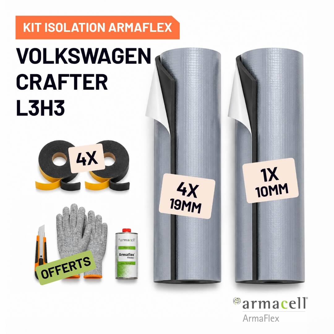 Kit Armaflex AF Volkswagen Crafter L3H3 - Isolation Isolation 10 mm et 19 mm armacell kit armaflex af volkswagen crafter l3h3 Pack isolation Armaflex AF Volkswagen Crafter L3H3
