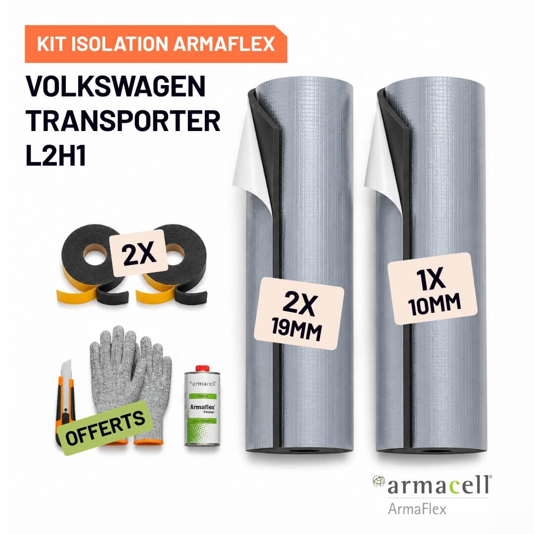 Kit Armaflex AF Volkswagen Transporter L2H1 - Isolation Isolation 10 mm et 19 mm armacell kit armaflex af volkswagen transporter l2h1 Pack isolation Armaflex AF Volkswagen Transporter L2H1