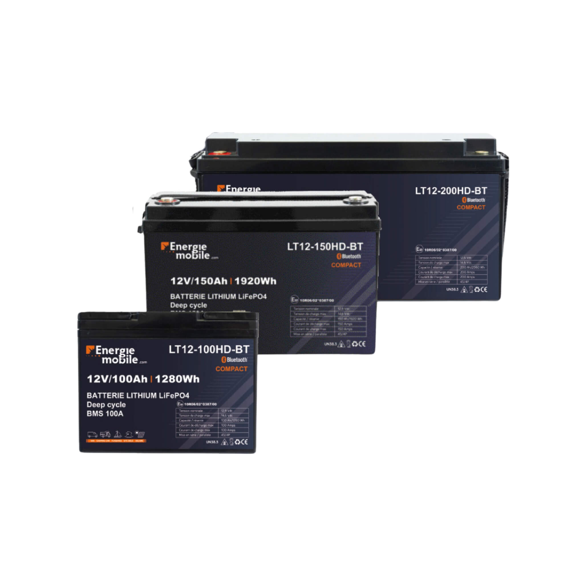 Batterie lithium 150A 12V avec BMS pour installation électrique en fourgon