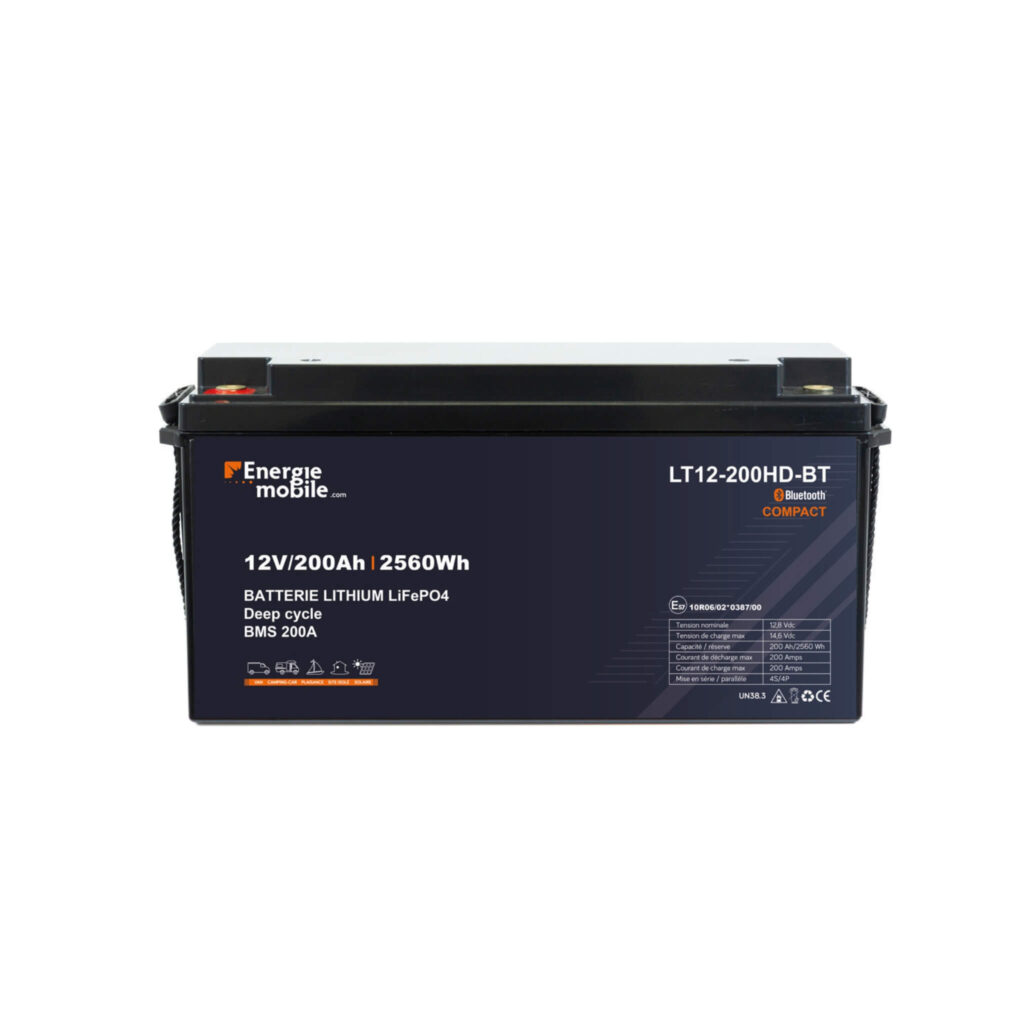 Batterie lithium compacte avec Bluetooth et BMS 200A pour van aménagé