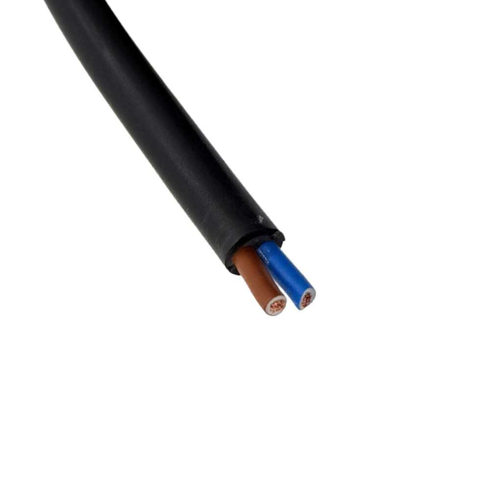 H05VVF cable souple 2 conducteurs avec gaine version noir