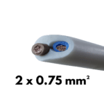 Cable, Souple, H05VVF, 2 conducteurs, 0.75 mm²