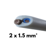 Cable, Souple, H05VVF, 2 conducteurs, 1.5 mm²