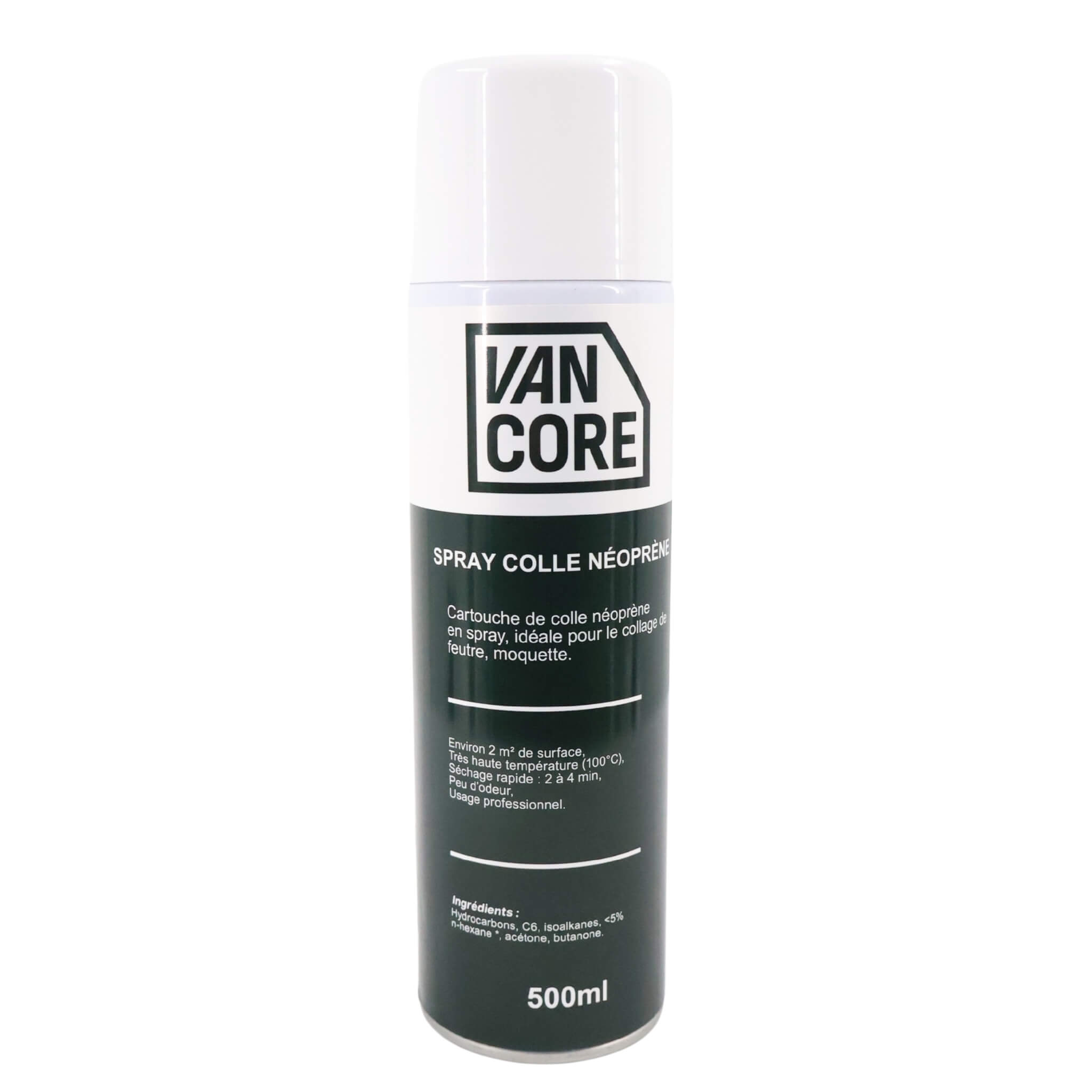 Colle néoprène en bombe 500ml colle neoprene spray vancore Colle néoprène Vancore pour collage de feutrine
