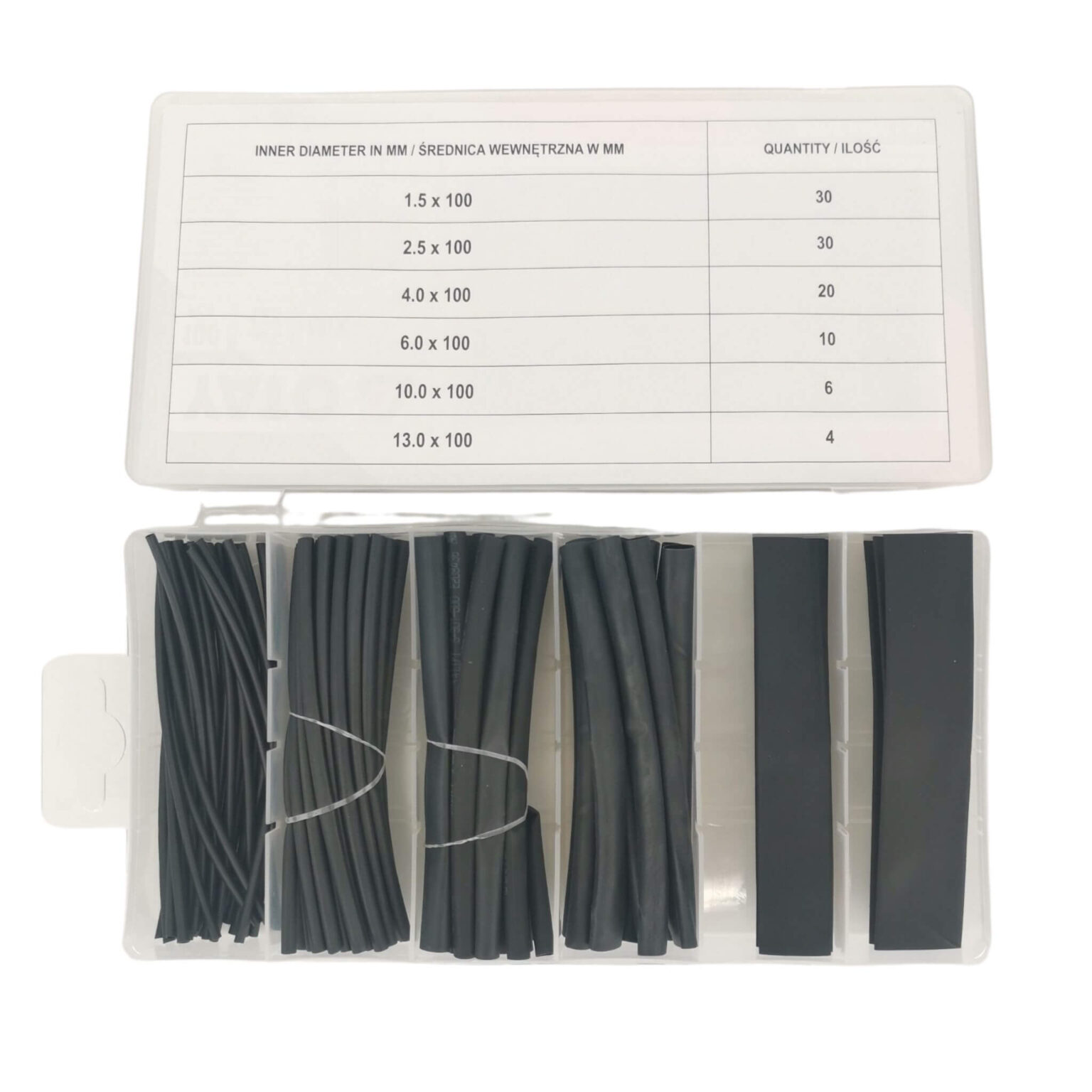 Lot De 180 Gaines Thermorétractables, Assorties Blanc Noir Colorés