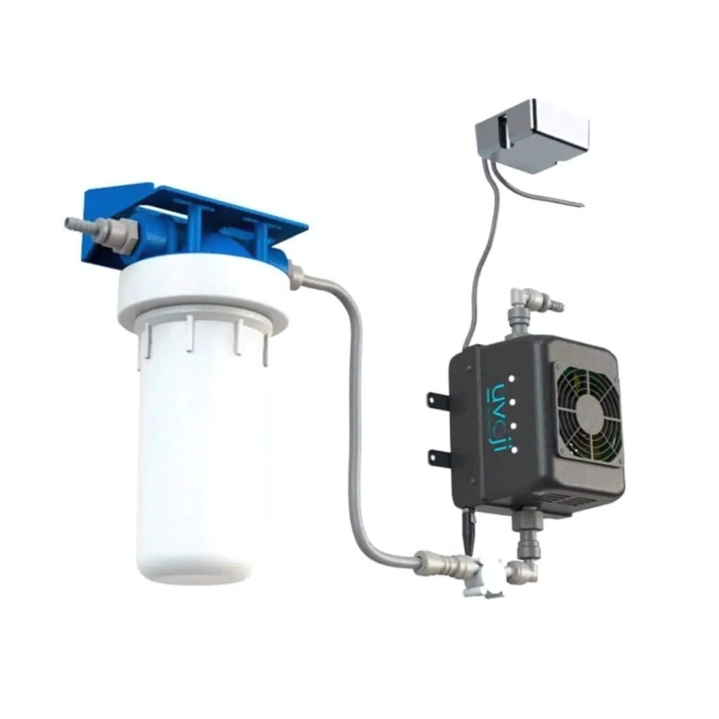 Vue du fonctionnement du système de filtration UVOJI 16 litres